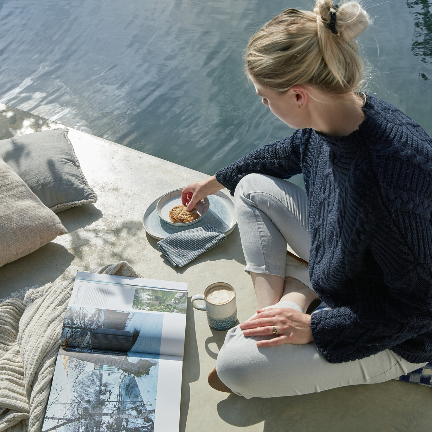 Kiln Blue Ridged Mug