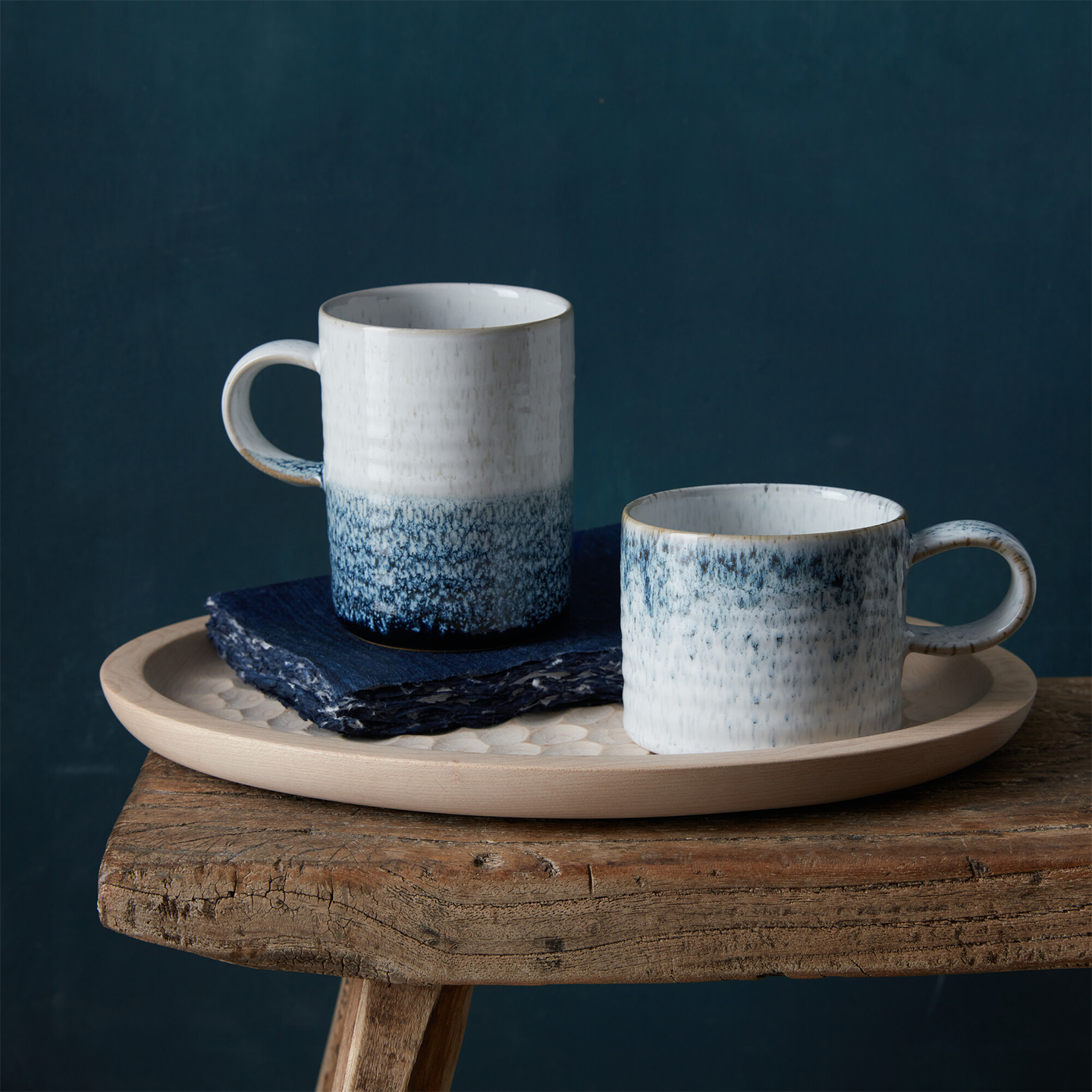 Kiln Blue Ridged Mug