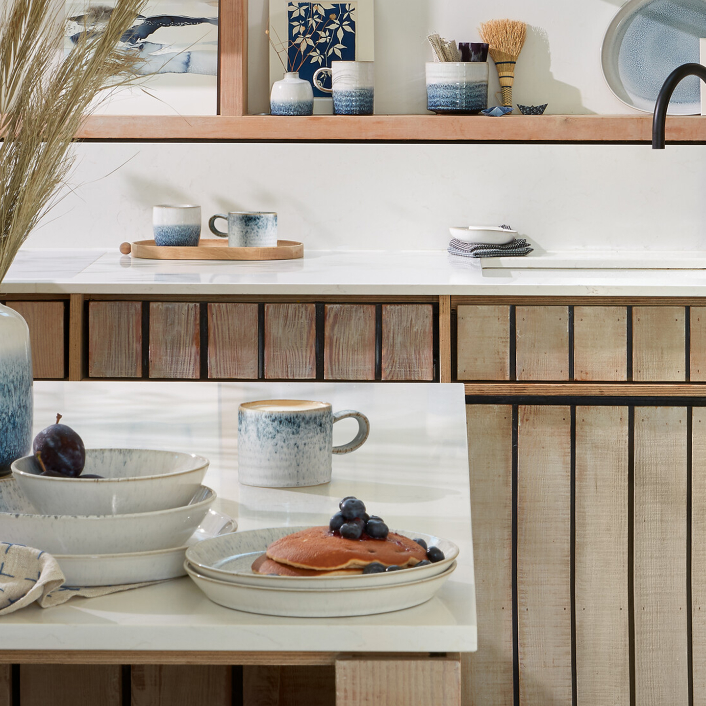 Kiln Blue Small Ridged Mug