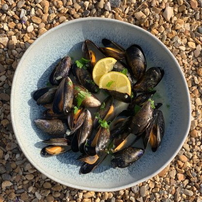 Kiln Blue Large Organic Dish