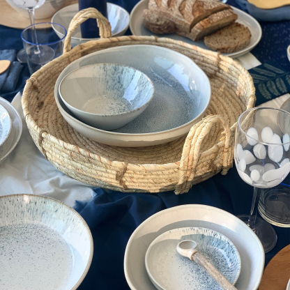 Kiln Blue Large Organic Dish