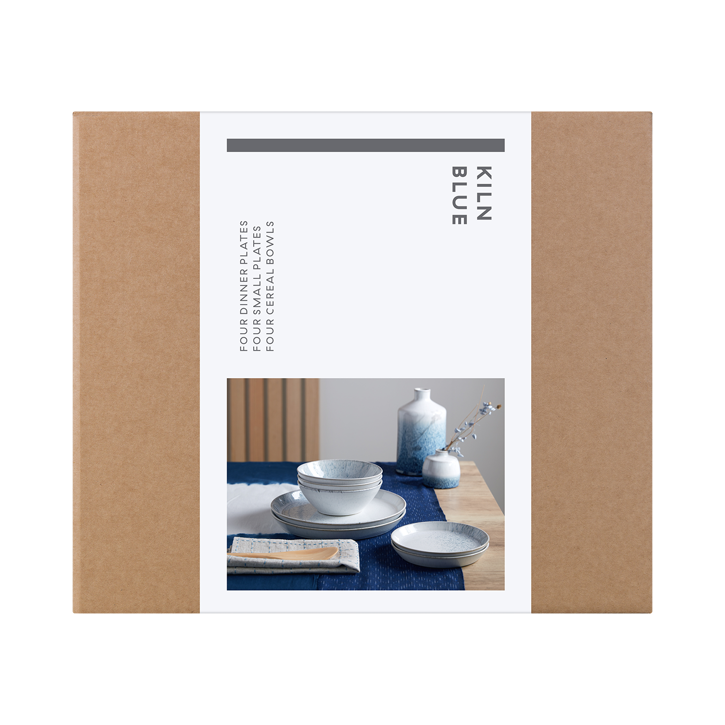 Kiln Blue 12 Piece Dinner Set