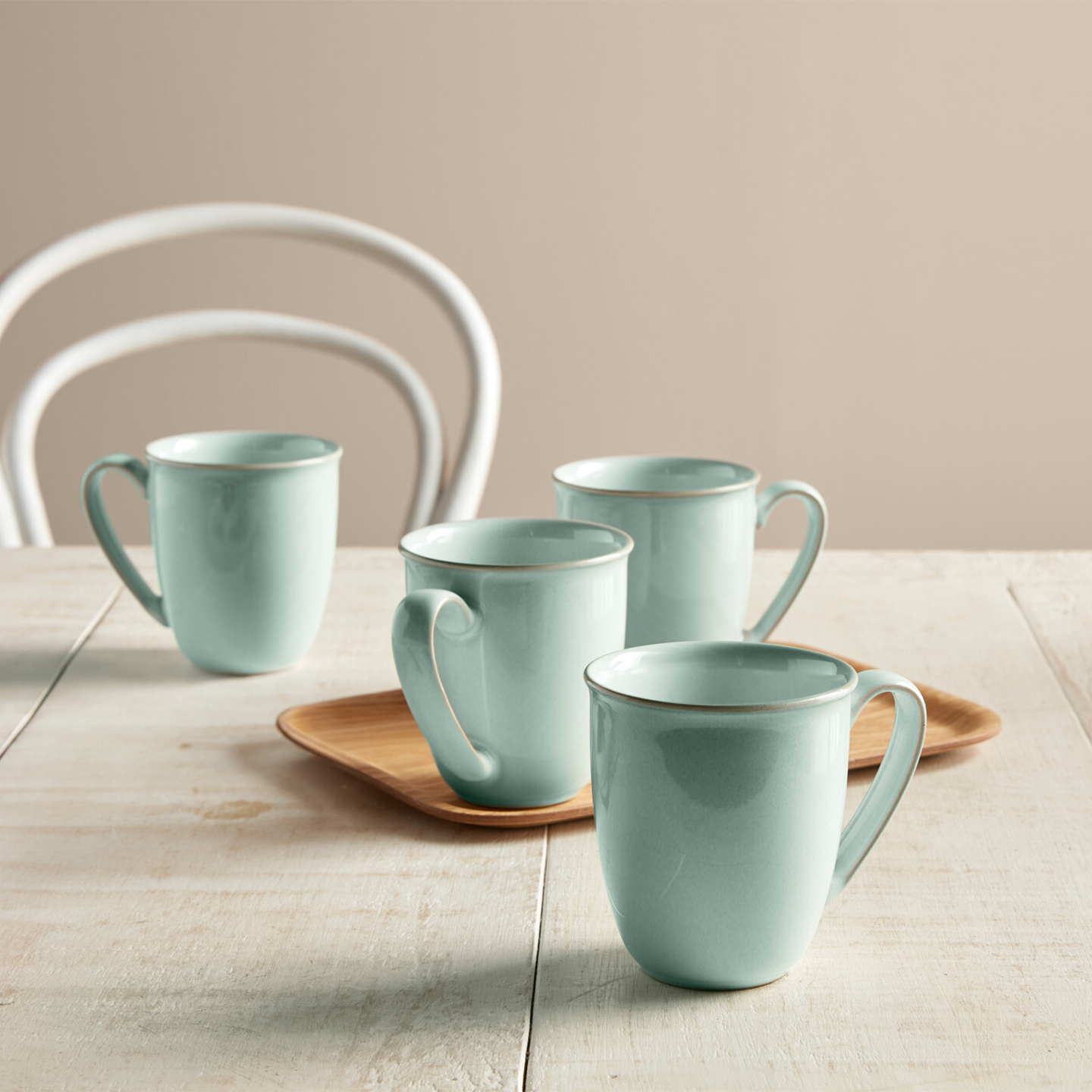 Elements Jade Light Green Coffee Beaker/Mug Set Of 4