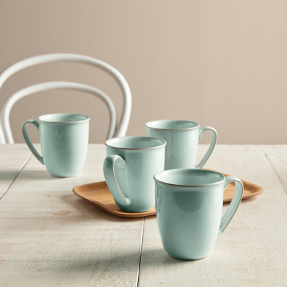 Elements Jade Light Green Coffee Beaker/Mug Set Of 4