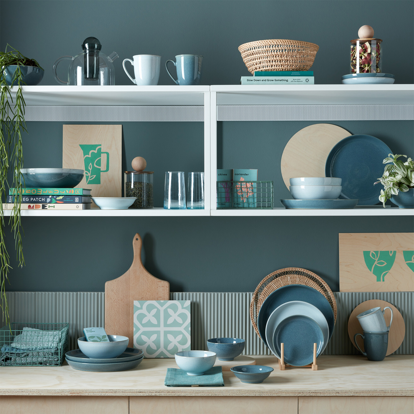 Elements Jade Light Green Coupe Medium Plate Set of 4