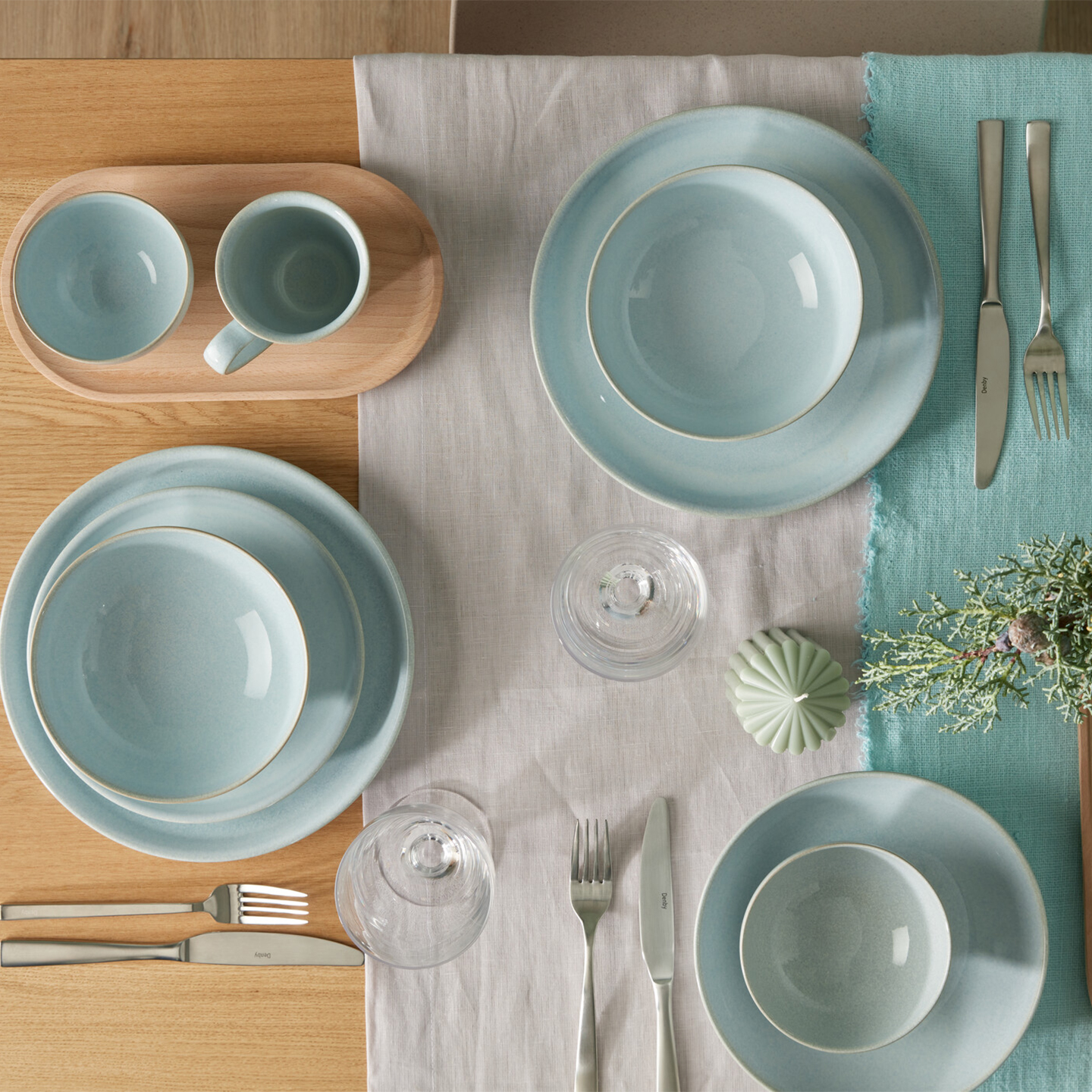 Elements Jade Light Green 12 Piece Dinner Set