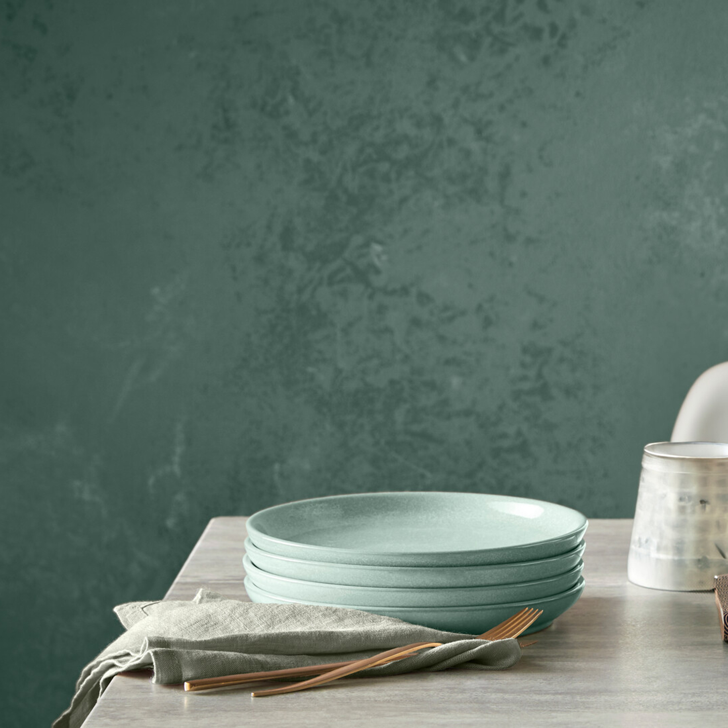 Elements Jade Light Green 12 Piece Dinner Set