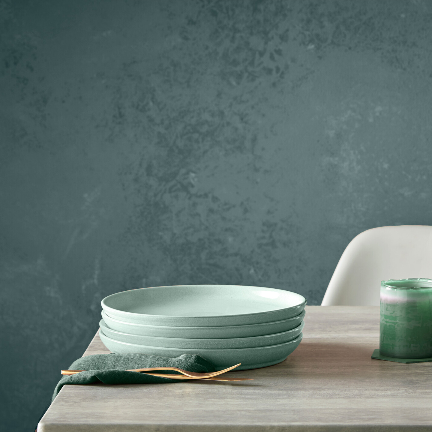 Elements Jade Light Green 12 Piece Dinner Set