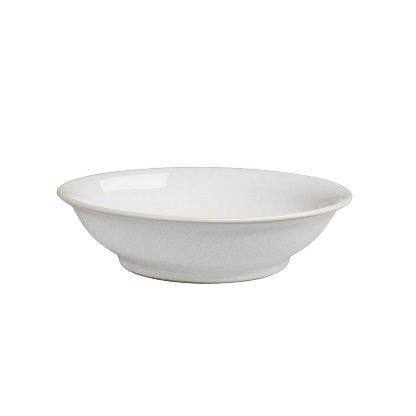 Cotton White Medium Shallow Bowl