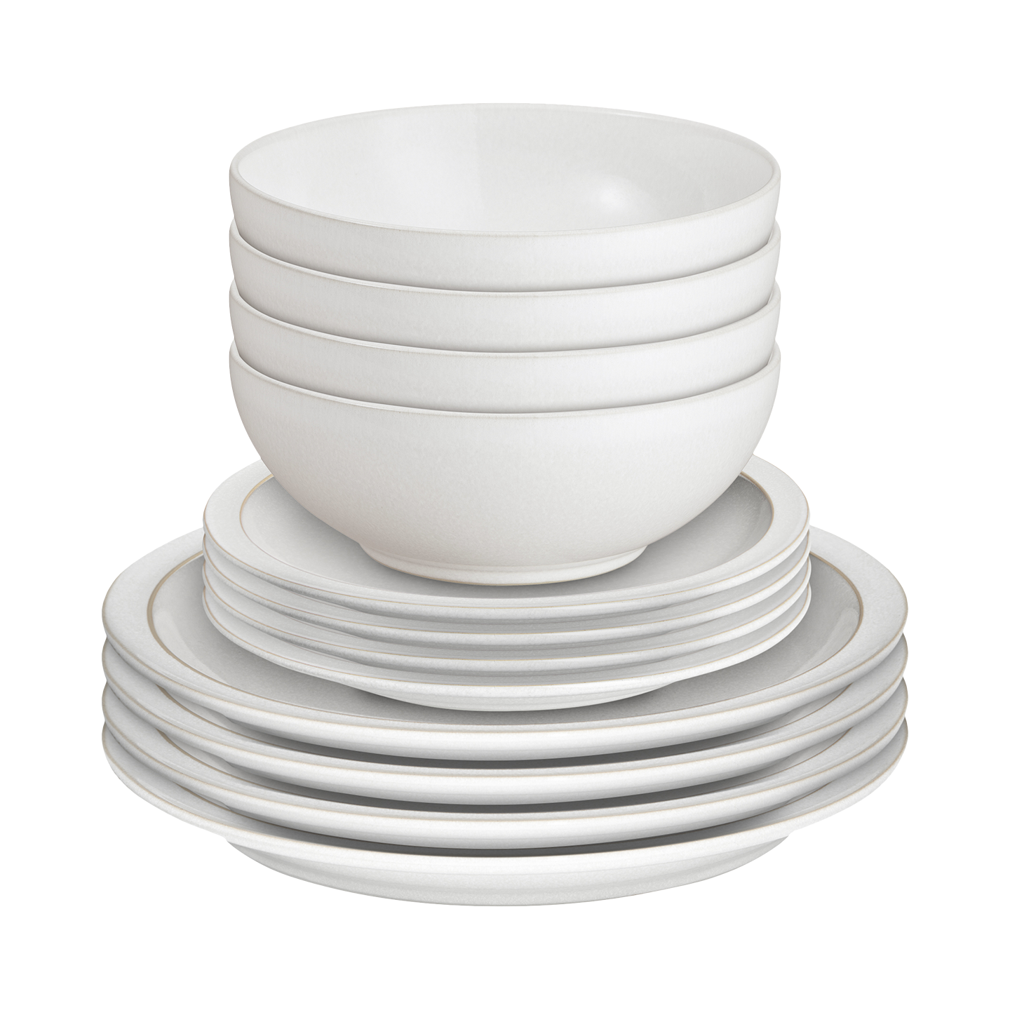 Cotton White 12 Piece Dinner Set