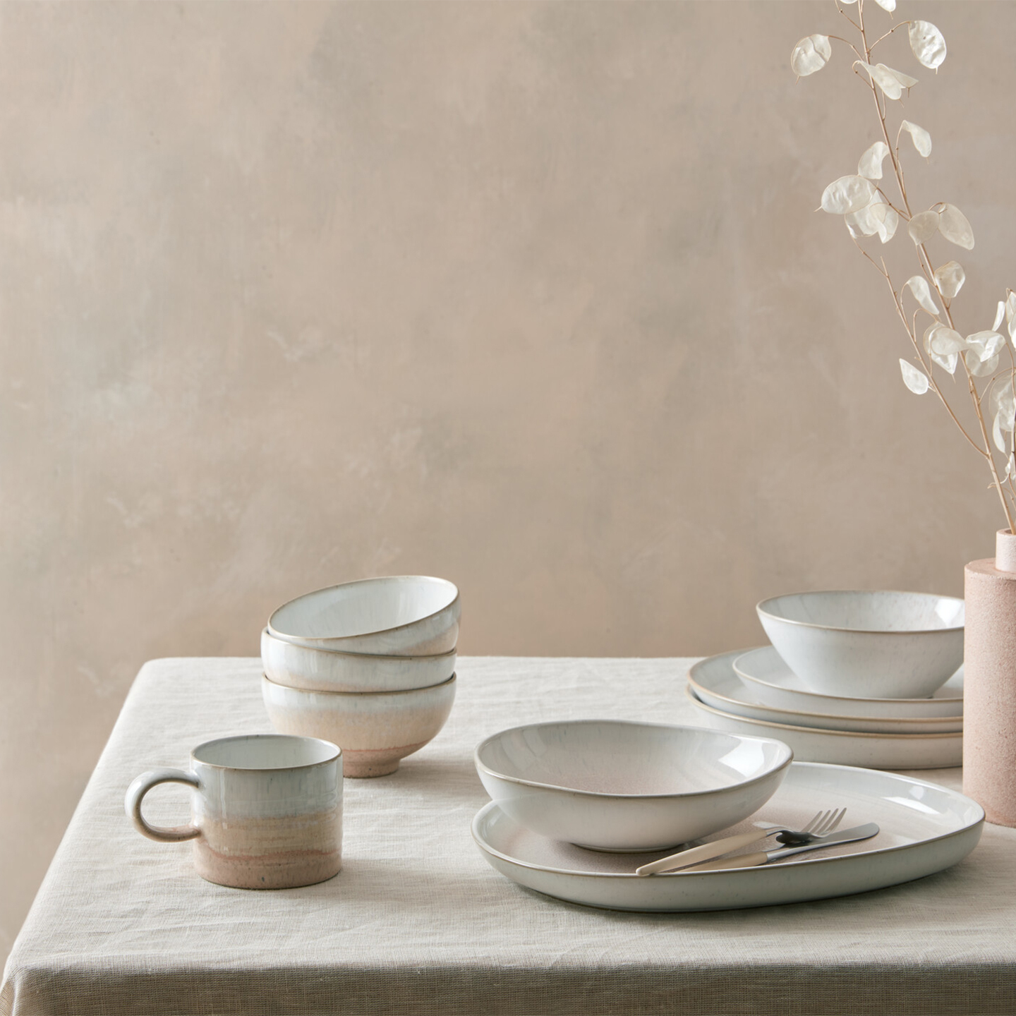 Kiln Coral Small Ridged Mug