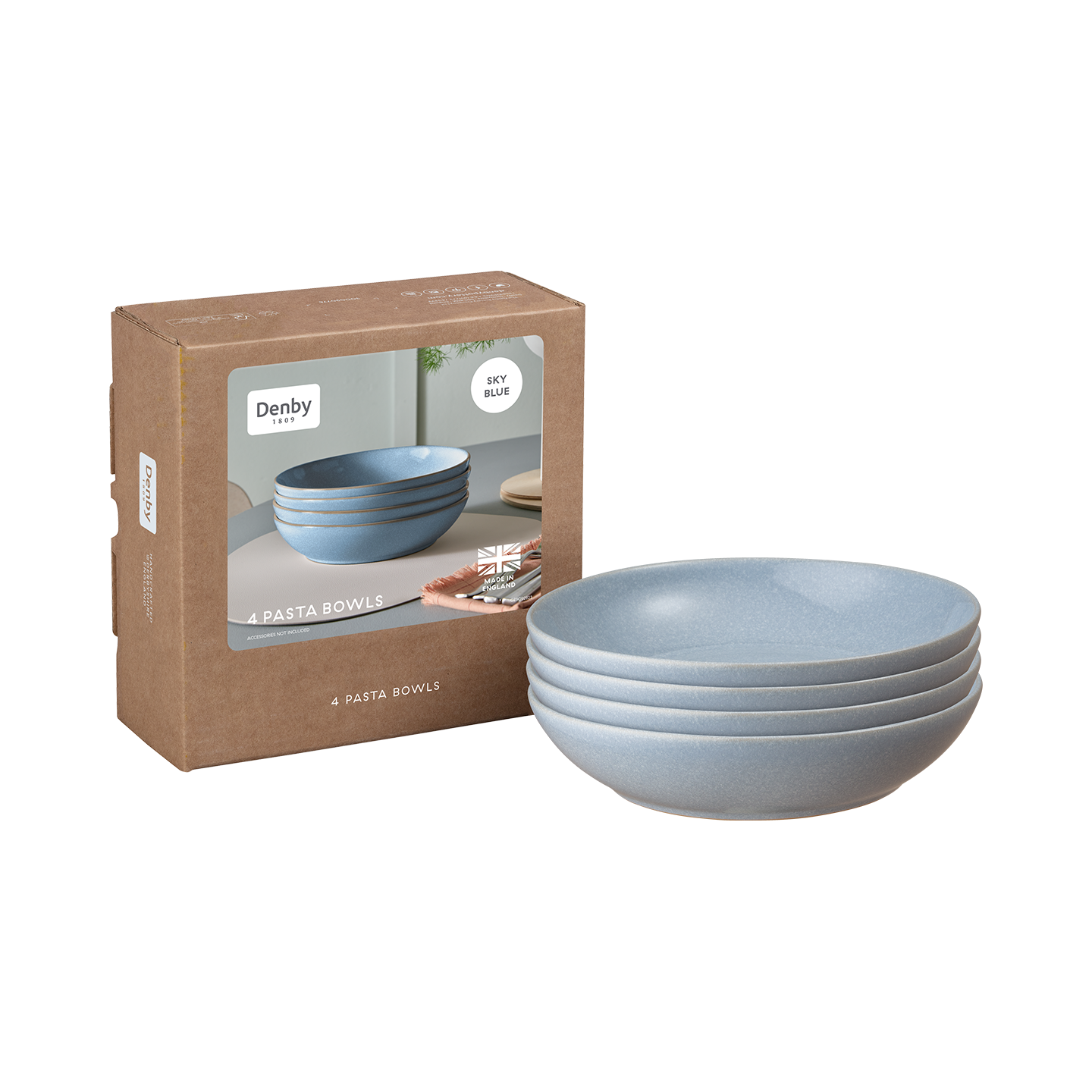 Sky Blue Pasta Bowls - Set of 4