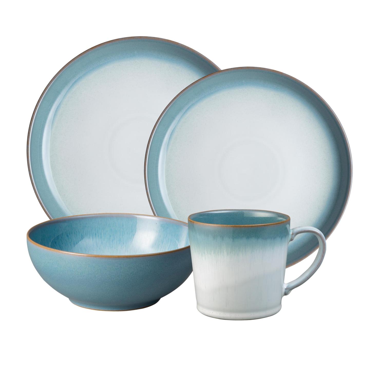 Azure Haze 16 Piece Coupe Dinnerware Set