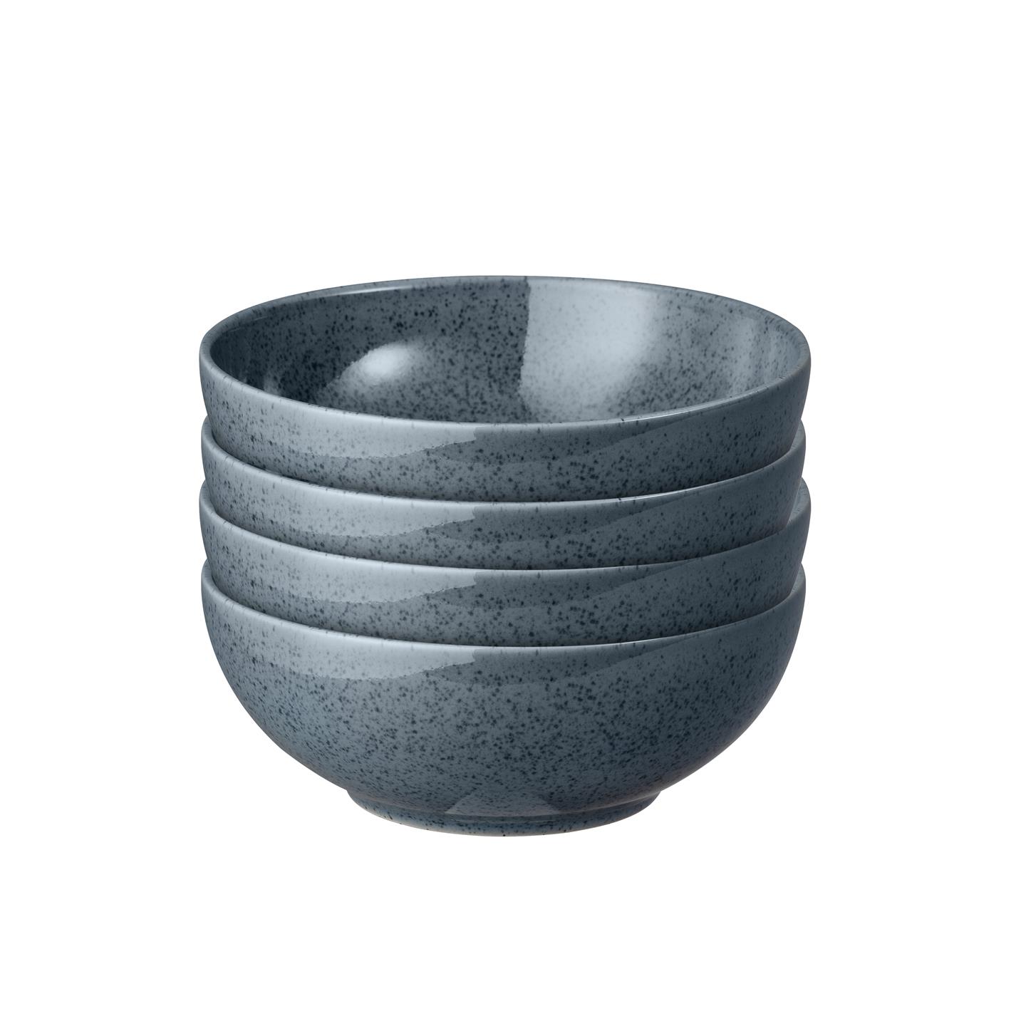 Dark Grey Speckle Cereal Bowls - Set Of 4