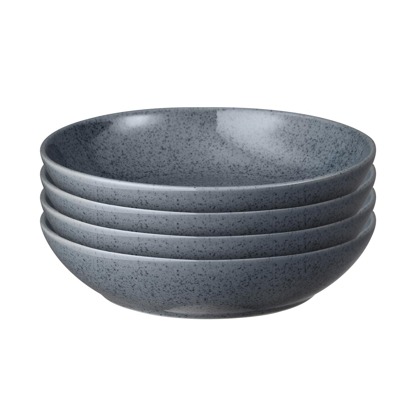 Dark Grey Speckle Pasta Bowls - Set Of 4