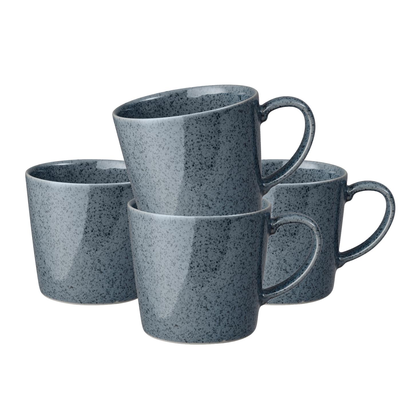 Dark Grey Speckle Mugs - Set Of 4