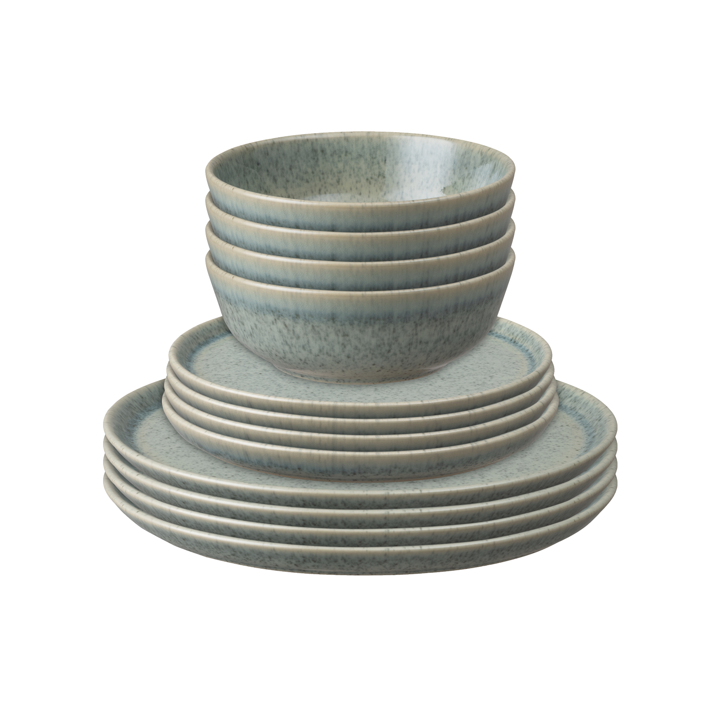 Dapple Dark Green 12 Piece Tableware Set