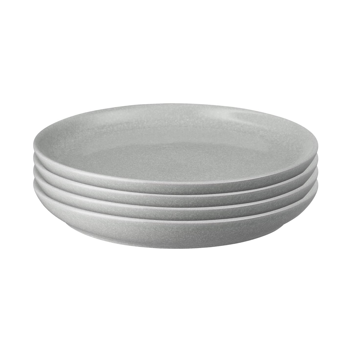 Elements Light Grey Coupe Medium Plates - Set Of 4