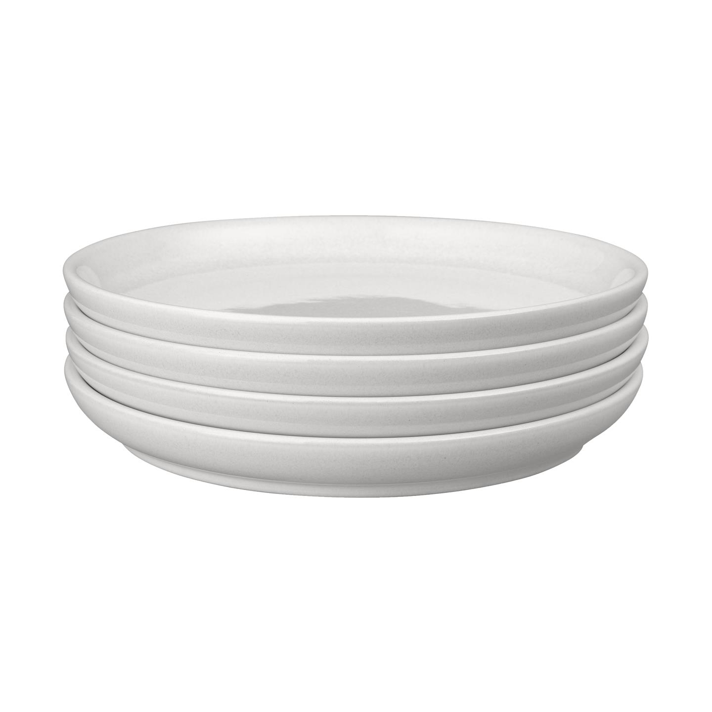 Elements Stone White Coupe Medium Plates - Set Of 4