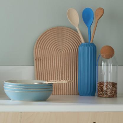 Impression Blue Pasta Bowls - Set Of 4