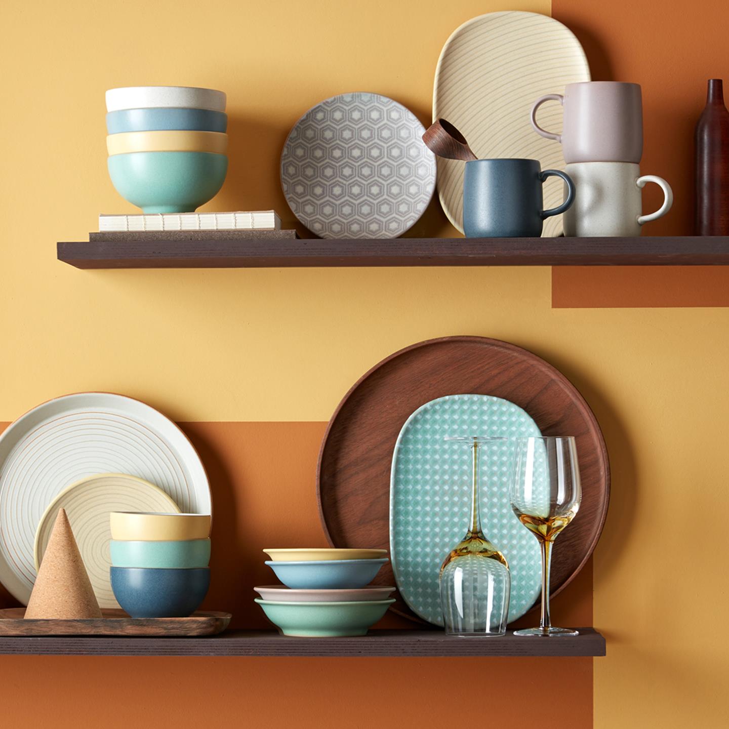 Impression Assorted Small Mugs Blue And Pinks - Set Of 2