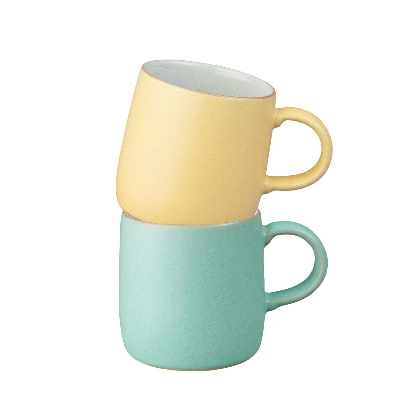 Impression Assorted Small Mugs Mustard And Mints - Set Of 2