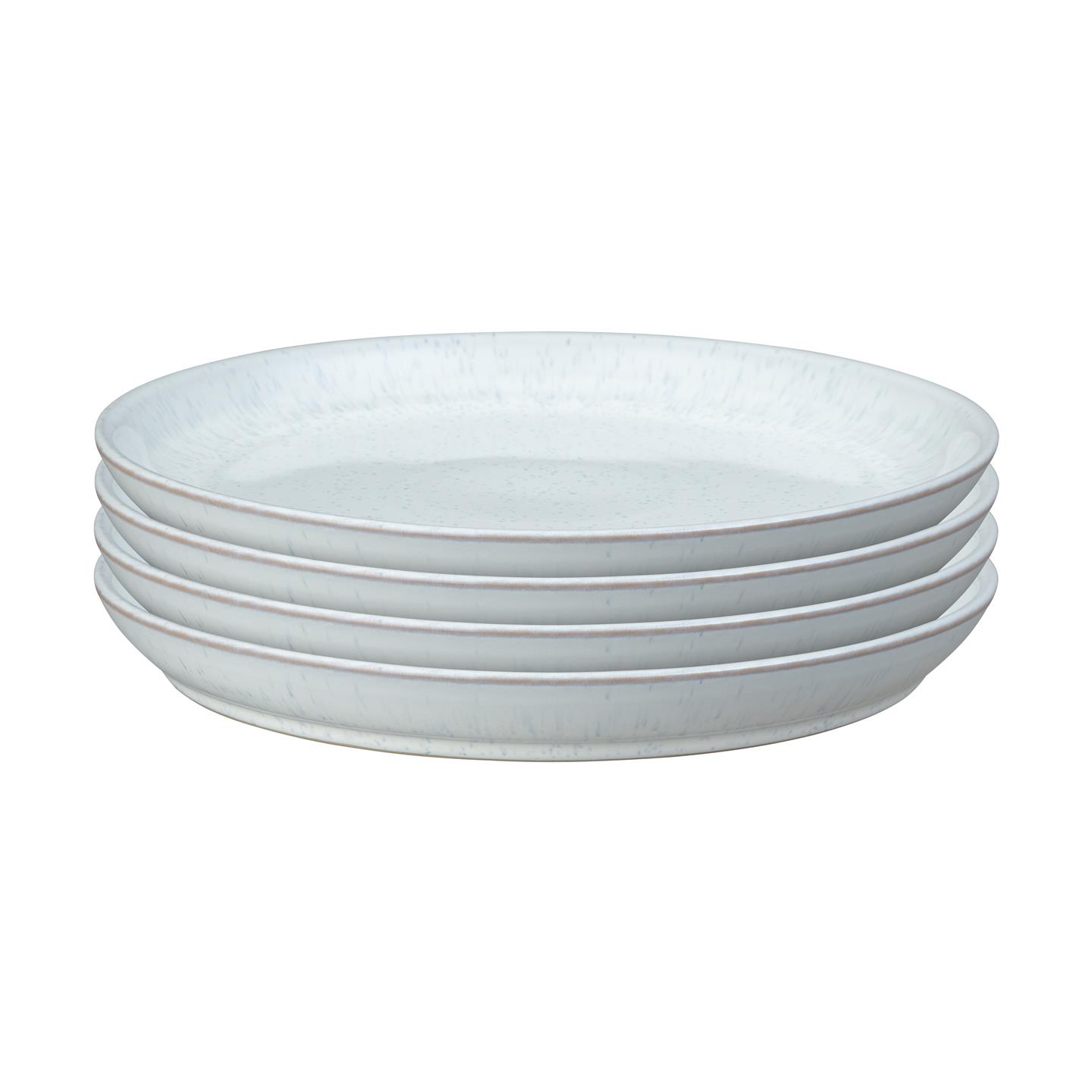 White Speckle Coupe Dinner Plates - Set Of 4
