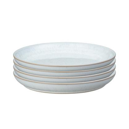 White Speckle Coupe Medium Plates - Set Of 4