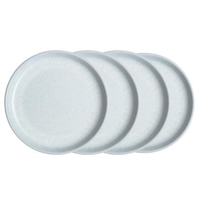 White Speckle Coupe Medium Plates - Set Of 4