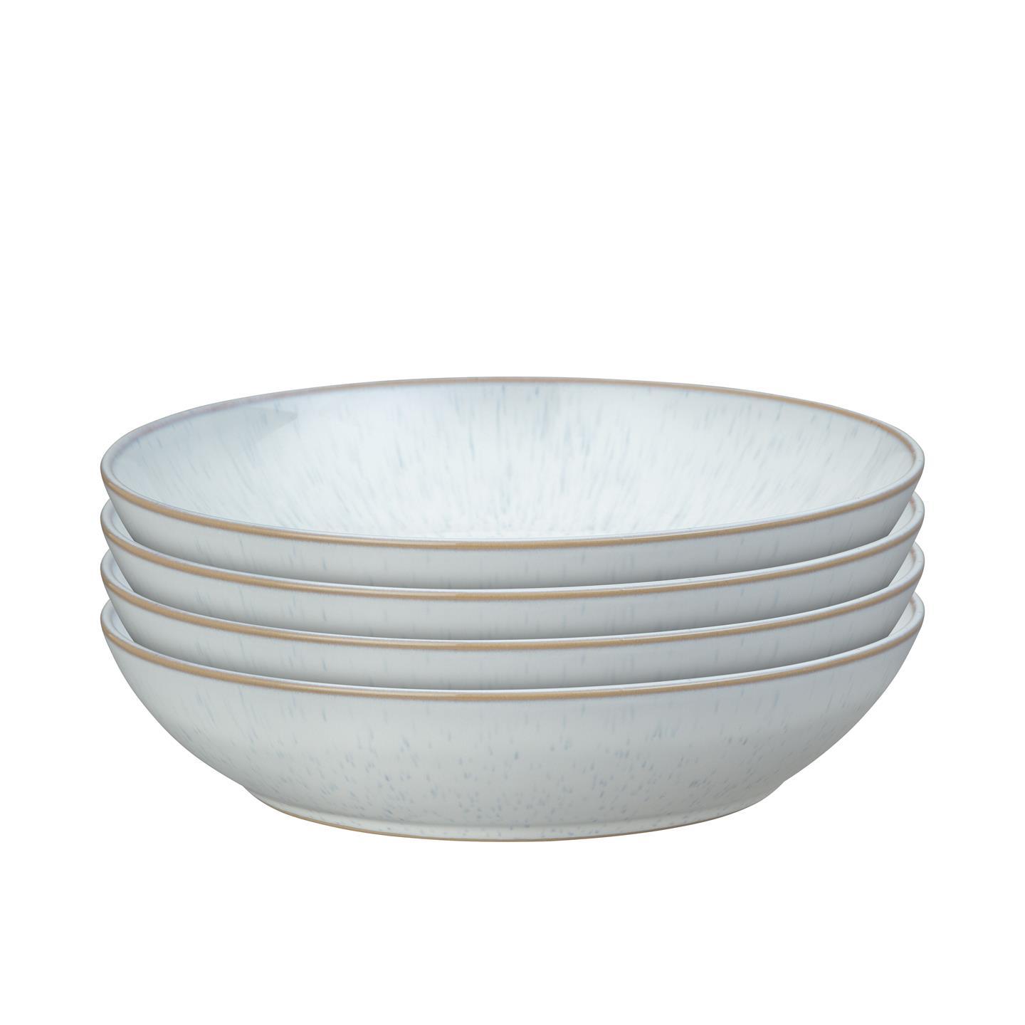 White Speckle Pasta Bowls - Set Of 4