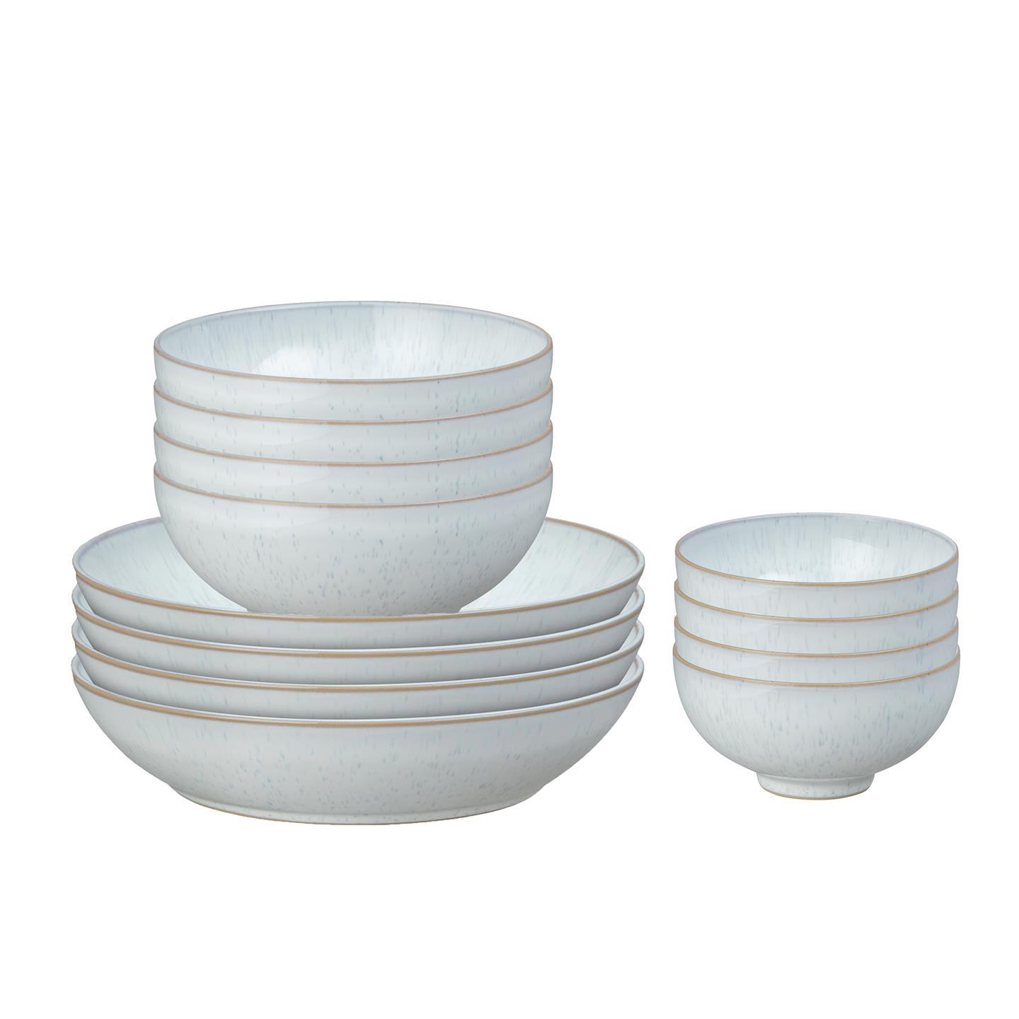 White Speckle 12 Pc Bowl Set
