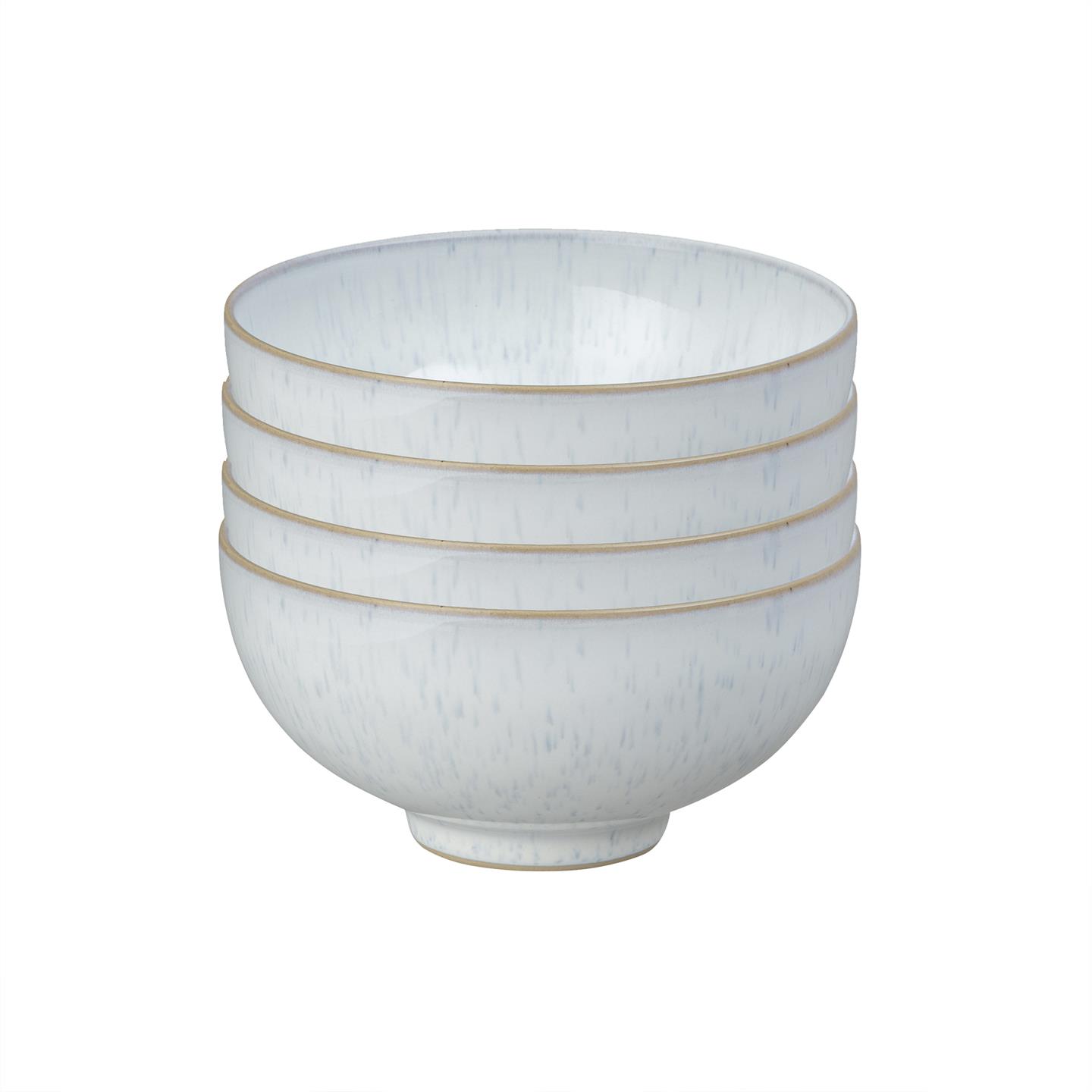 White Speckle Rice Bowls - Set Of 4
