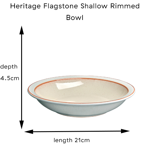 {"default":"shallow rimmed bowl: size length 21cm, width 21cm and depth 4.5cm"}
